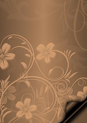 Floral Embossed with Page Curl - Chocolate