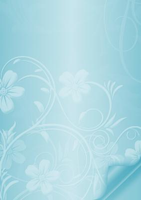 Floral Embossed with Page Curl - Aqua Blue