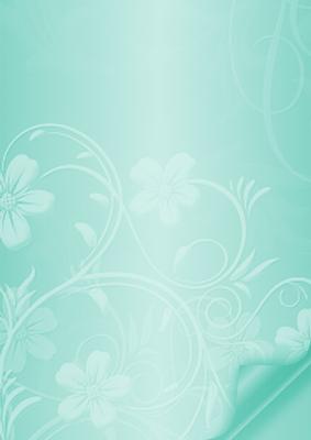 Floral Embossed with Page Curl - Aqua Green