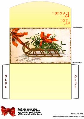 Santa's Sleigh of Mistletoe Money and Gift Voucher Wallet