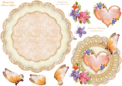 Peaches and Cream Wobble Card