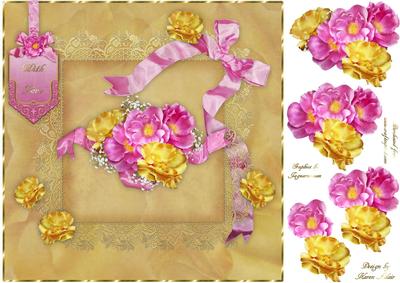 Bountiful Blooms Square Card Front with Step by Step