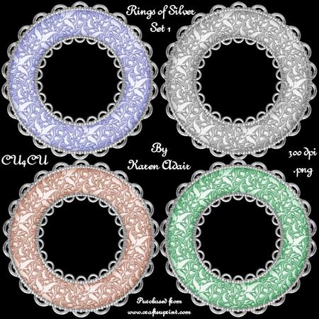 Rings of Silver Round Frames - Set 1