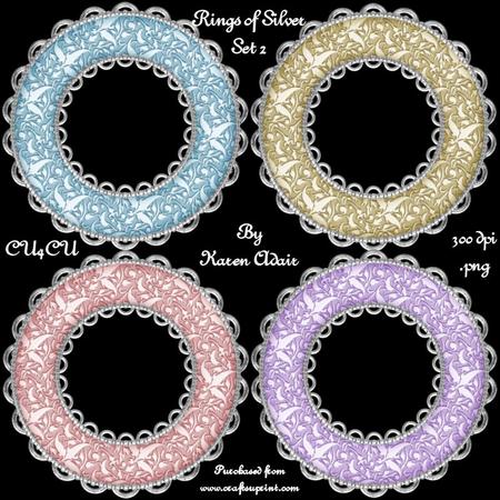 Rings of Silver Round Frames - Set 2