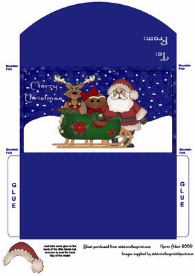 Christmas Santa and Friends Money and Gift Voucher Wallet