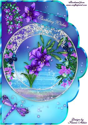 Fantasy Lilies Scallop A4 Card Front