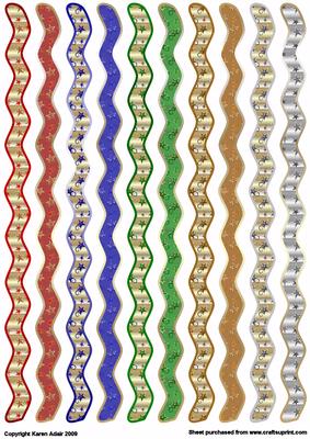 Christmas Stars Wavy Ribbons
