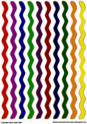 Wavy Edge Ribbon - Brights with Gold Trim