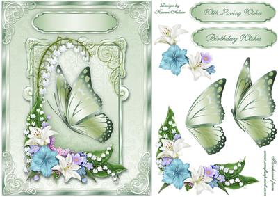 Floral Fantasy Card Front with Step by Step