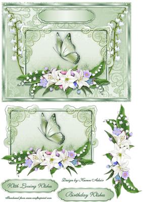 Lily of the Valley Card Front with Step by Step