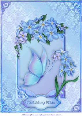 Forget-me-nots in Blue A4 Card Front
