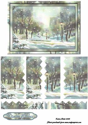 Christmas Eve in the Park Zig-zag Side Stacker Card Front