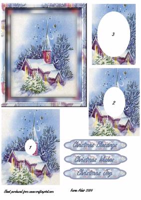 Christmas Church Service Double Pyramid Card Front