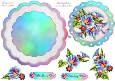Morning Glory Scallop Wobble Card