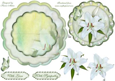 White Lilies Scallop Wobble Card