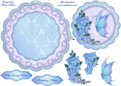Blue Beauty Forget Me Nots Wobble Card