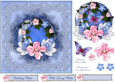 Florabunda - Square Card Front with Step by Step