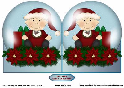 Baby's First Christmas 2- Snowglobe Shaped Card