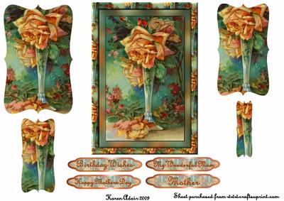 Roses Galore - Bracket Pyramid Card Front