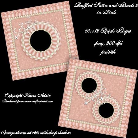 Ruffled Satin and Pearls in Pink 2 Quick Pages