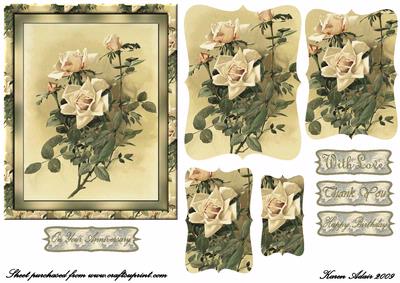 Yellow Roses - Bracket Pyramid Card Front