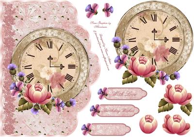 Timeless Roses Scallop Card Front with Step by Step