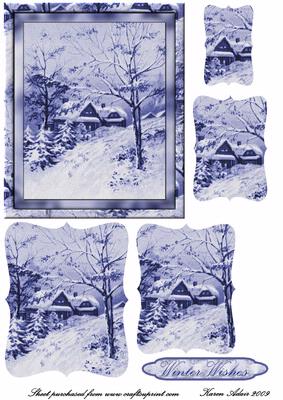 Blue Christmas - Bracket Pyramid Card Front