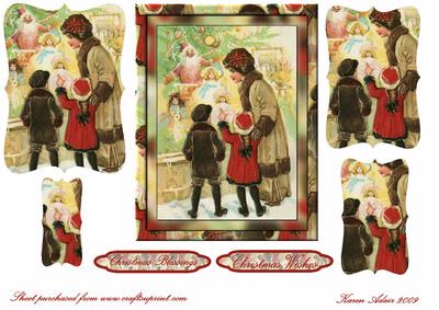 Time for Christmas Shopping - Bracket Pyramid Card Front