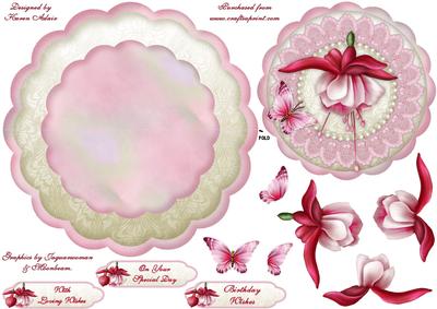 Fabulous Fuschia Scallop Wobble Card