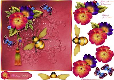 Blooms, Butterflies & Bumblebee