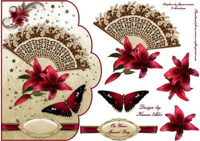 Red Lily Fanfare Scallop Card & Step by Step