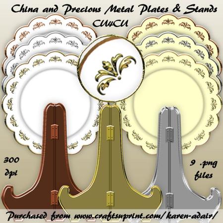 China & Precious Metal Plates and Stands