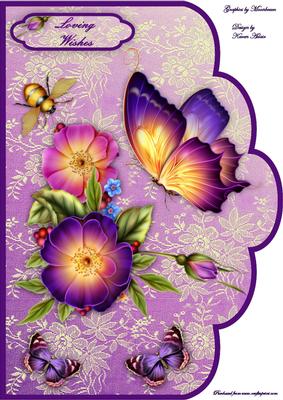Blooms & Butterfly Bonanza A4 Scallop Card Front