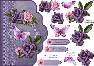 Heritage Roses Scallop Card Front
