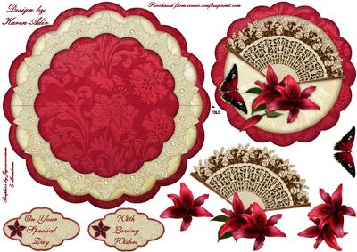 Red Lily Fanfare Wobble Card