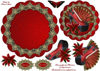 Red Lily Shoe Wobble Card