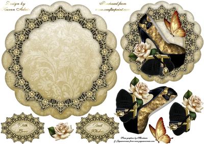 Golden Girls Scalloped Wobble Card