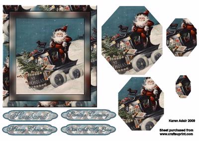 Santa on His Snowmobile