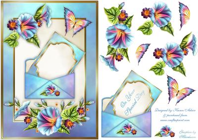 Morning Glory Notelet Card Front