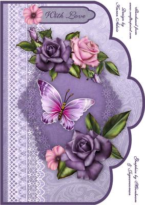Heritage Roses A4 Scallop Card Front