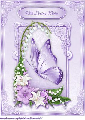 A Floral Fantasy in Lilac A4 Card Front