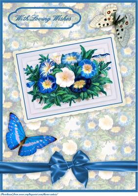 Vintage Morning Glories Postcard A4 Card Front