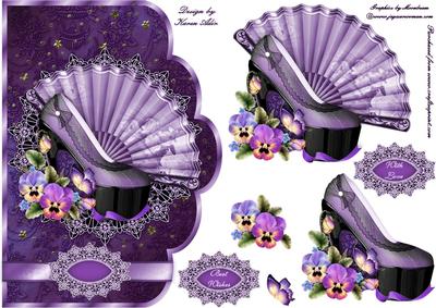 Pansyful Passion in Purple Scallop Card Front