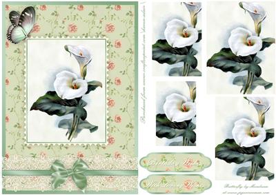 Cala Lilies Pyramid Card Front