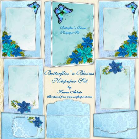 Butterflies 'n Blooms Notepaper Set