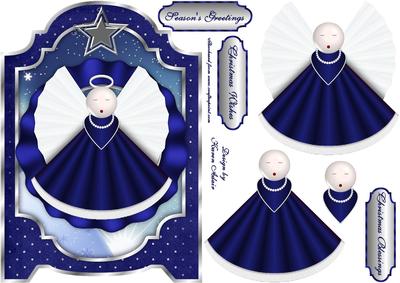 Christmas Angels in Bluescreen Card Front