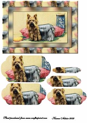 Yorkshire Terrier Shaped Pyramid Card Front
