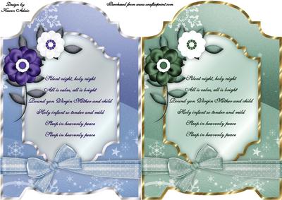 Christmas Floral Quick Screen Cards in Blue and Green