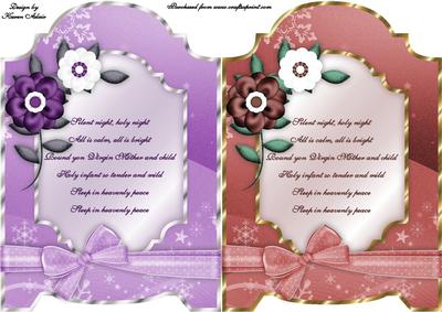 Christmas Floral Quick Screen Cards in Lilac and Red