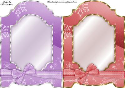 Christmas Snowflakes Screen Card Bases in Lilac and Red